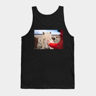 Men with hand on Icelandic White Horse Tank Top